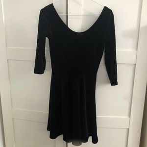 Black Velvet Off Shoulder Dress
